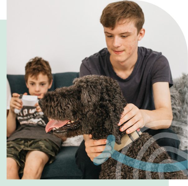 Boys and dog 2