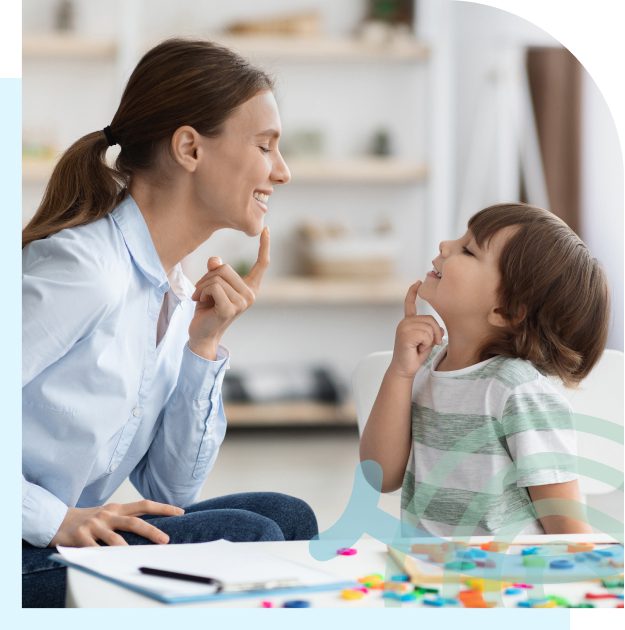 Photo of kid and therapist